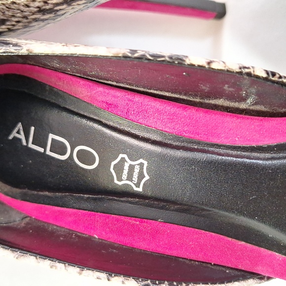 #ADM Aldo genuine leather sz 8 faux snake skin heels - Picture 9 of 10